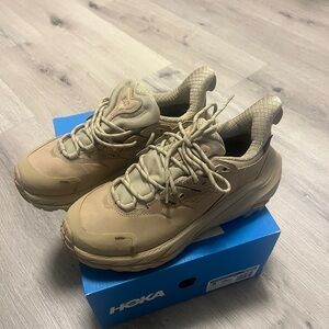 Hoka One One Tan Athletic Shoes with Cushioned Sole and Soft Upper